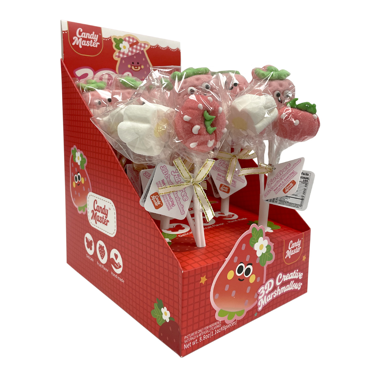 Candy Master 3D Creative Marshmallows Strawberry Series 1.1 oz x 8 bundles x 12