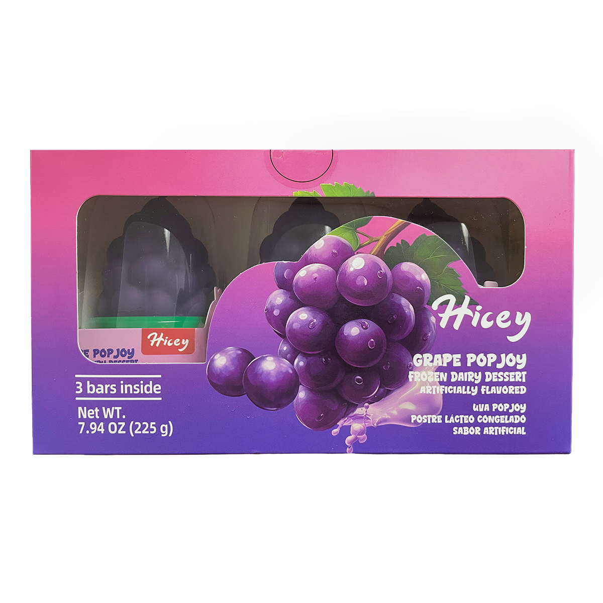 Hicey Fruit Shaped Frozen Dairy Dessert Bar Grape