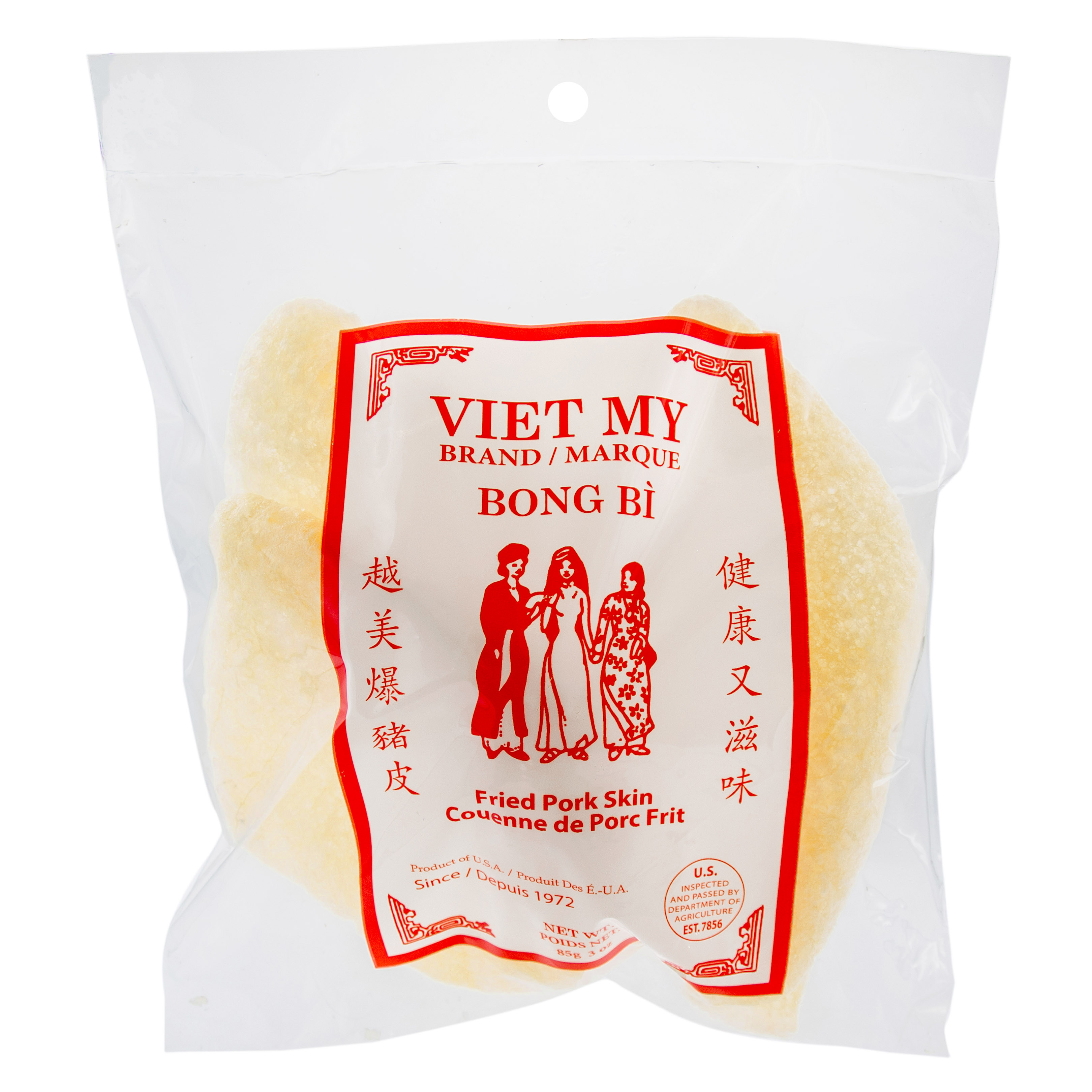 Viet My Brand, Fried Pork Skin / Bong Bi, 3 OZ X 24 Bags
