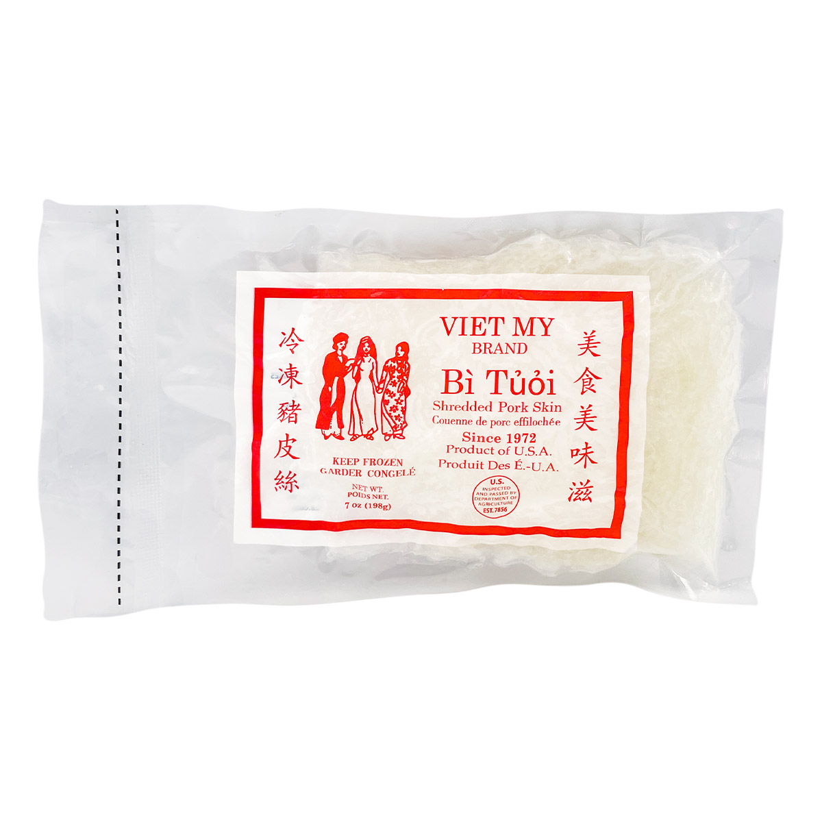 Viet My Brand, Frozen Shredded Pork Skin / Bi Tuoi