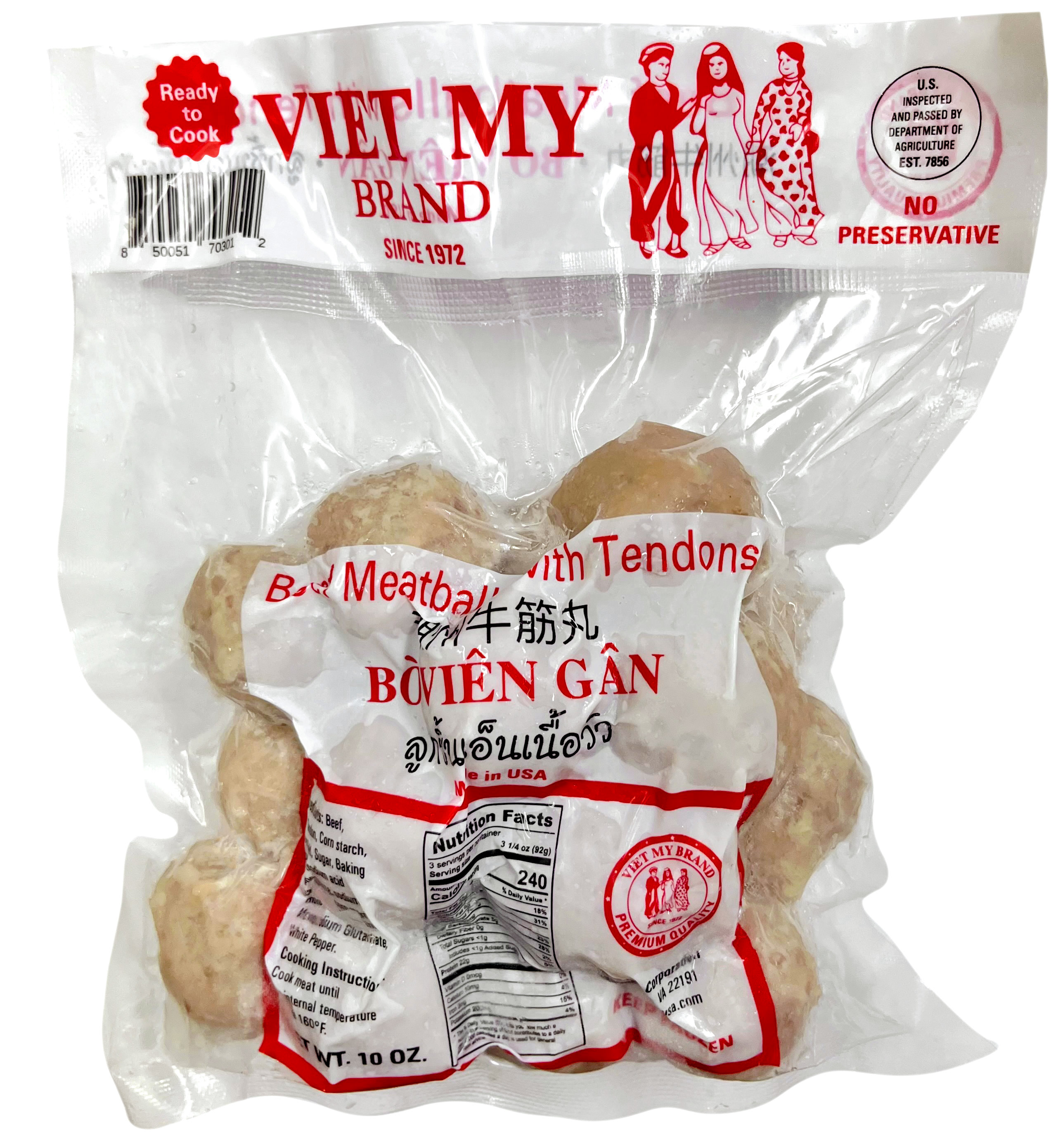 Viet My Brand, Beef Meatball with Tendons,