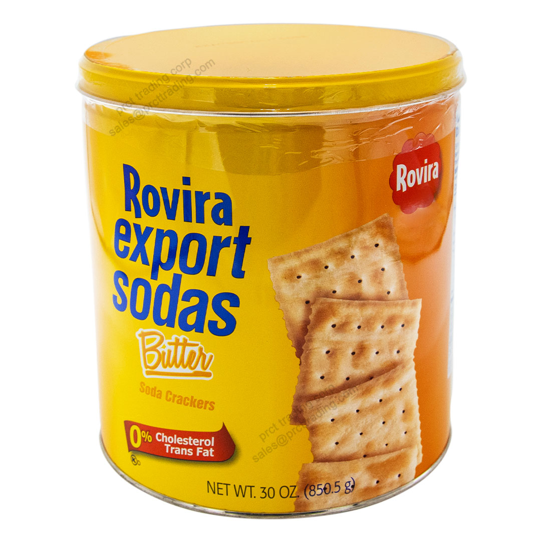 Rovira Export Soda Butter Tin Can, 30 oz X 6 Cans, UPC: 072981001574