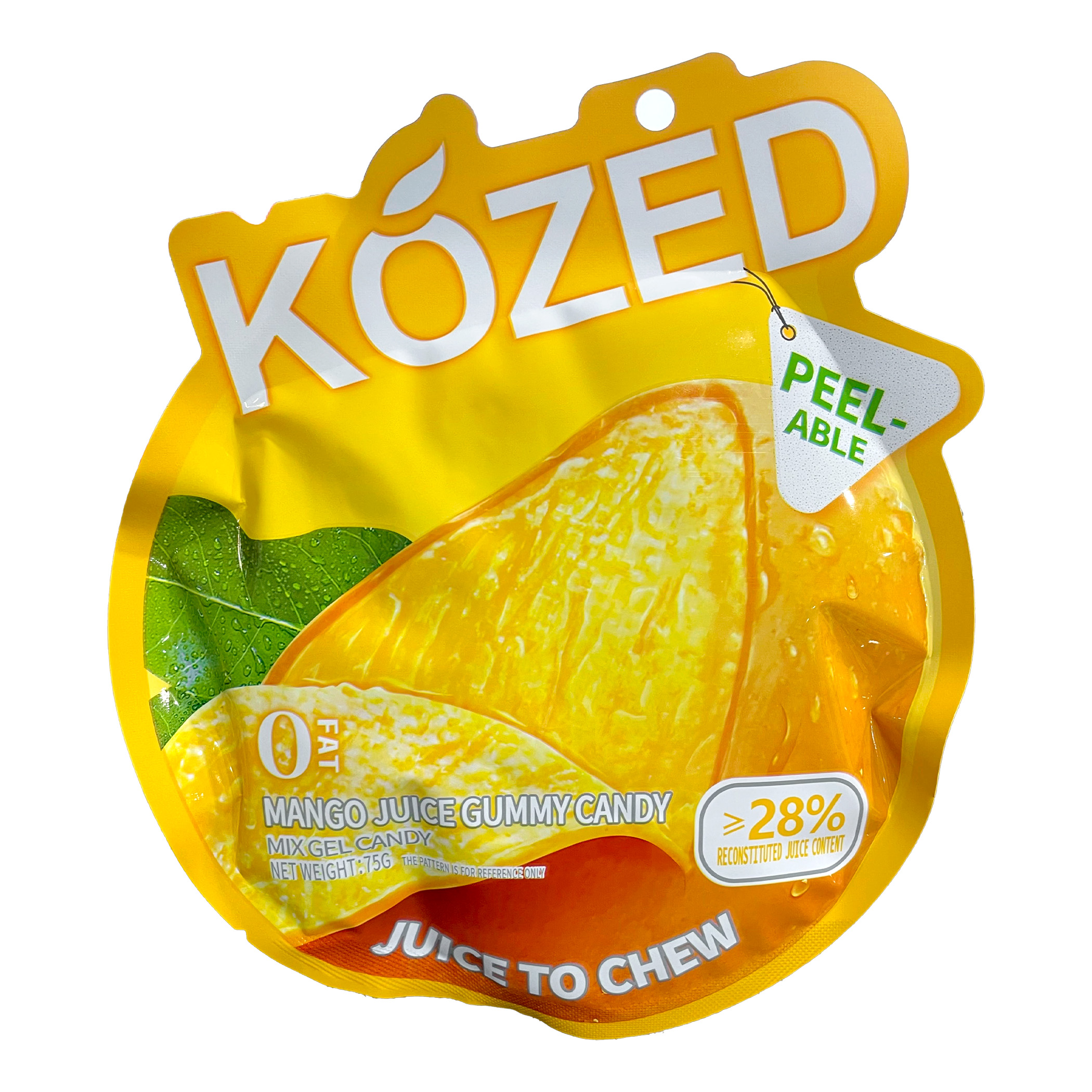 Kozed Peelable Mango Gummy Candy 24X75g, UPC: 6976791280935