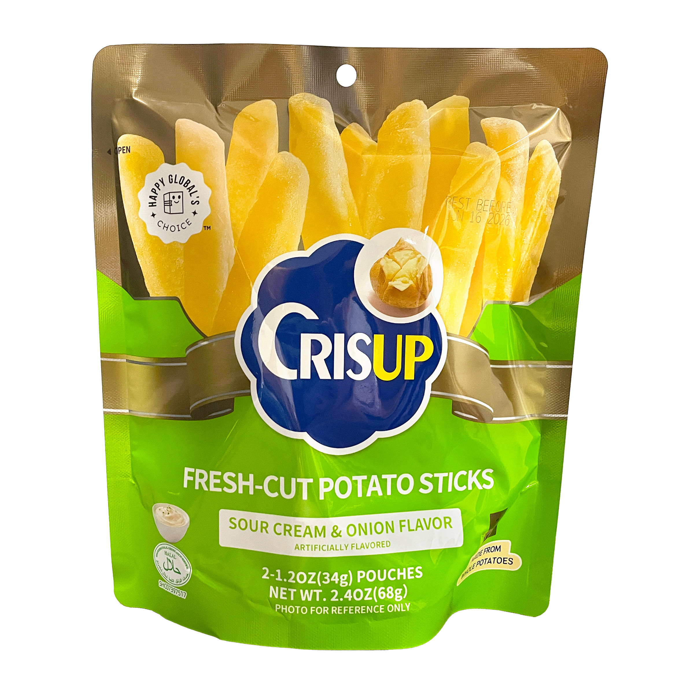 Crisup Fresh-Cut Potato Sticks Sour Cream and Onion Flavor