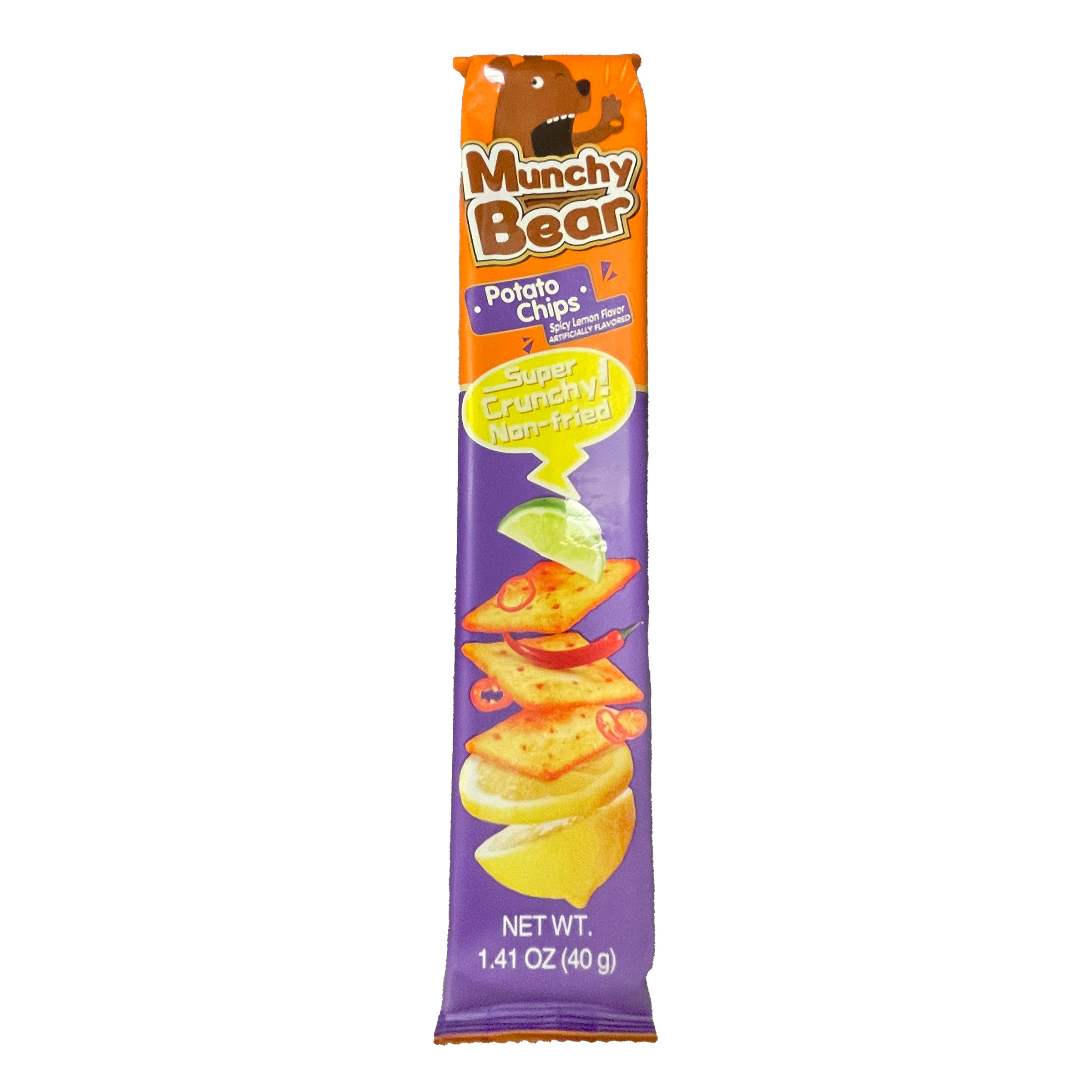 Munchy Bear Potato Chips Spicy Lemon 1.4oz x 9 pcs x 6 Boxes = 54 pcs