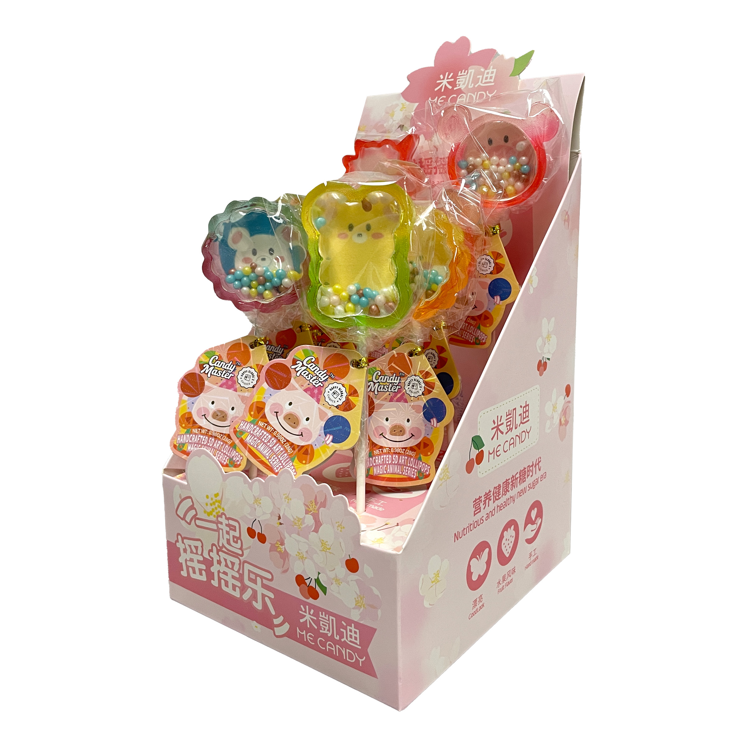 Me Candy 5D Art Lollipops Animal Series 0.98 oz x 8 pcs x 12