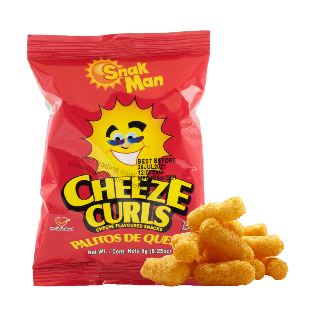 Snak Man Cheeze Curls 8 packs x 10 bags,