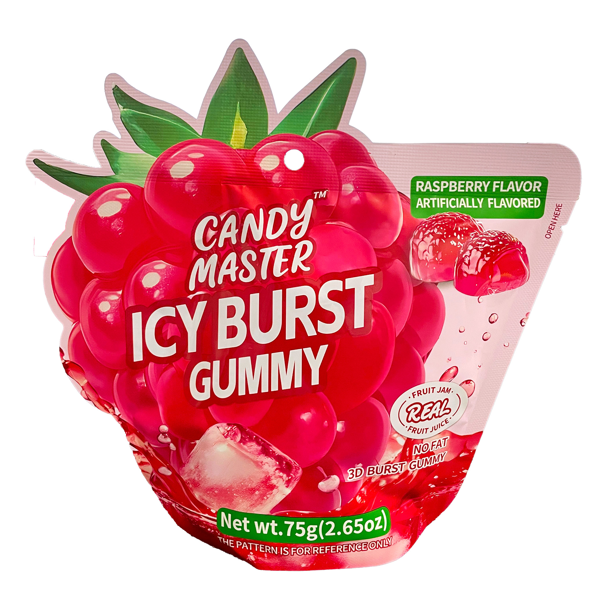 Candy Master Icy Burst Gummy Raspberry-3D  75 g x 24bgs UPC: 6977247770888