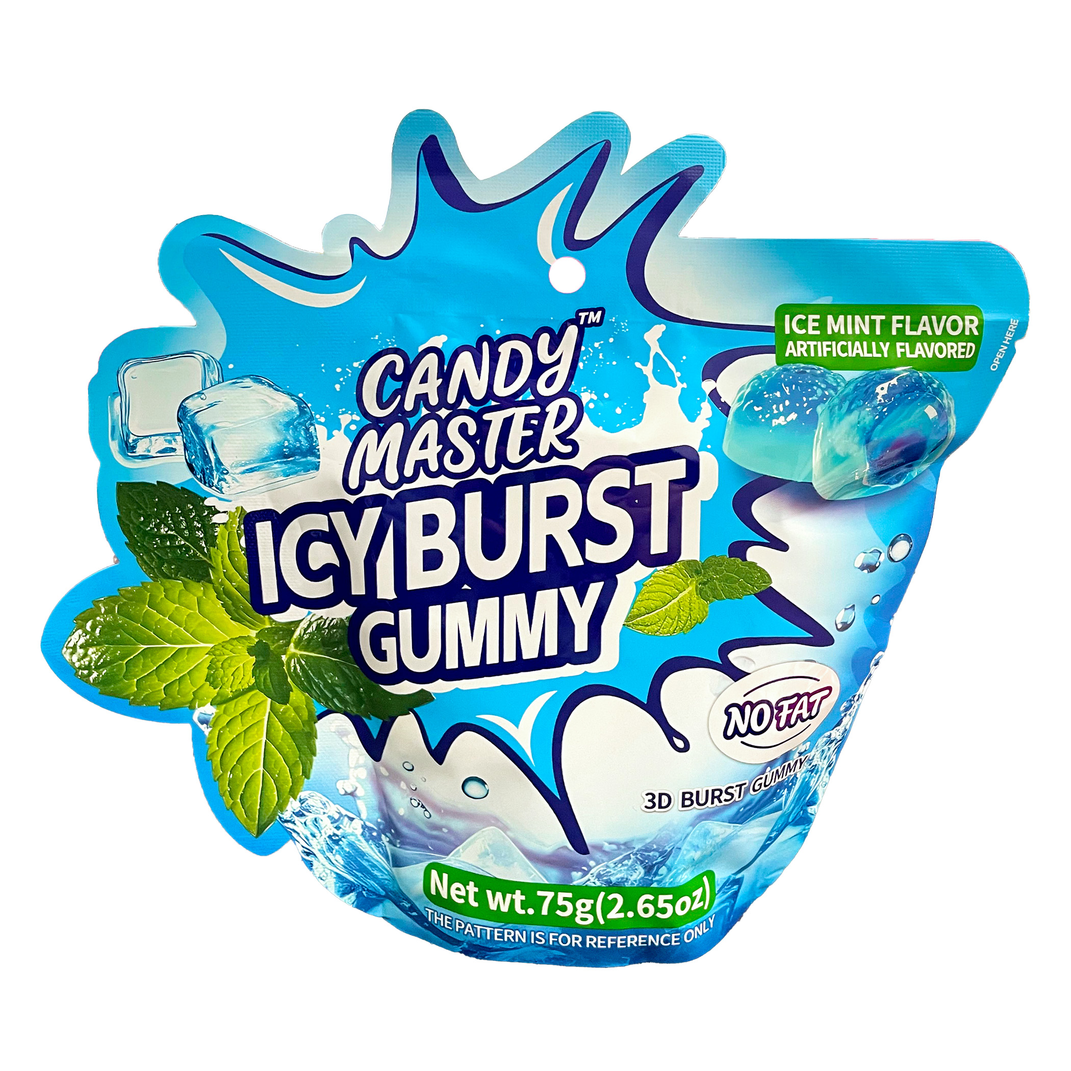 Candy Master Icy Burst Gummy Ice Mint -3D 75 g x 24bgs UPC: 6977247770925