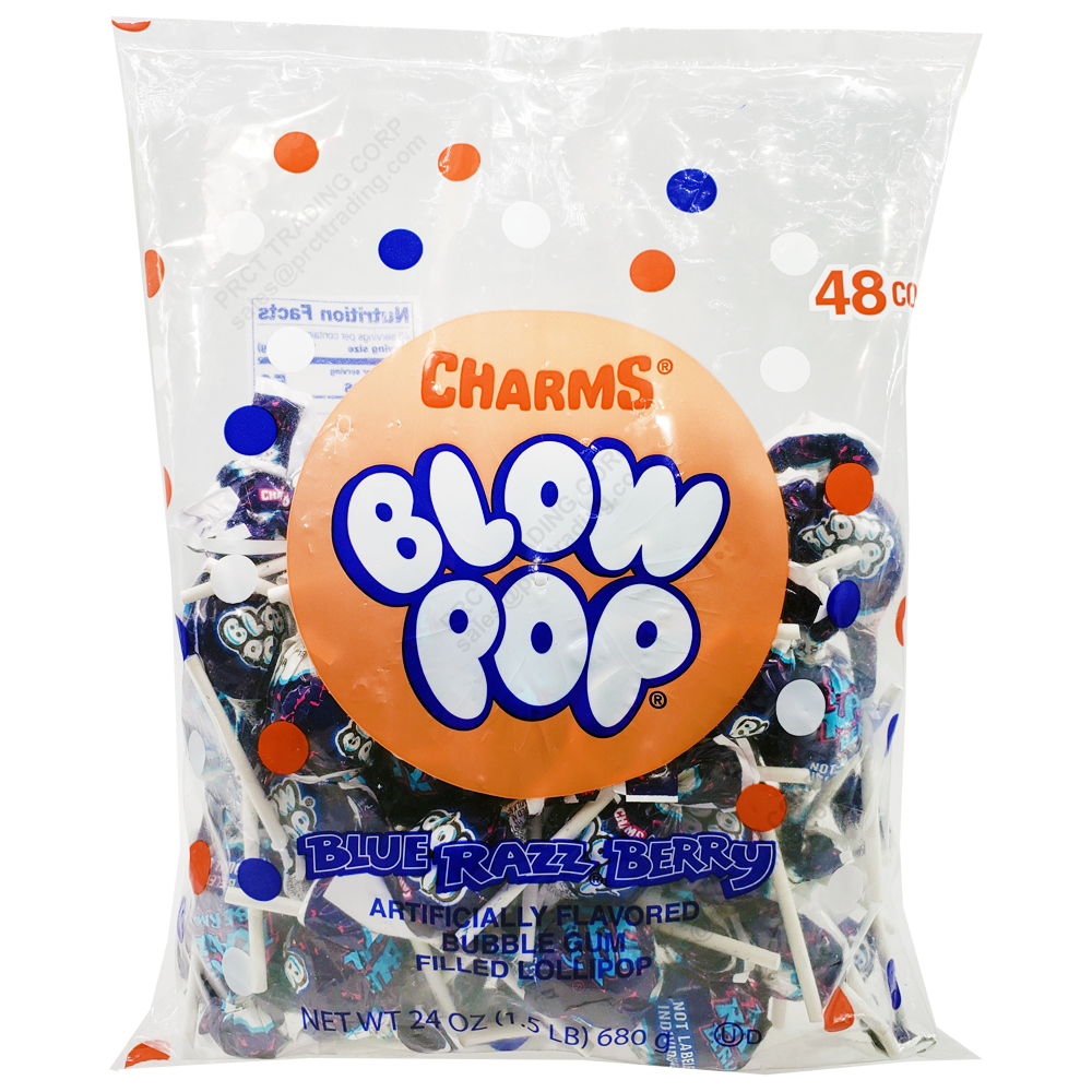 Bluerazz Blow Pop  48 CT x 12 bags, UPC, 014200044870