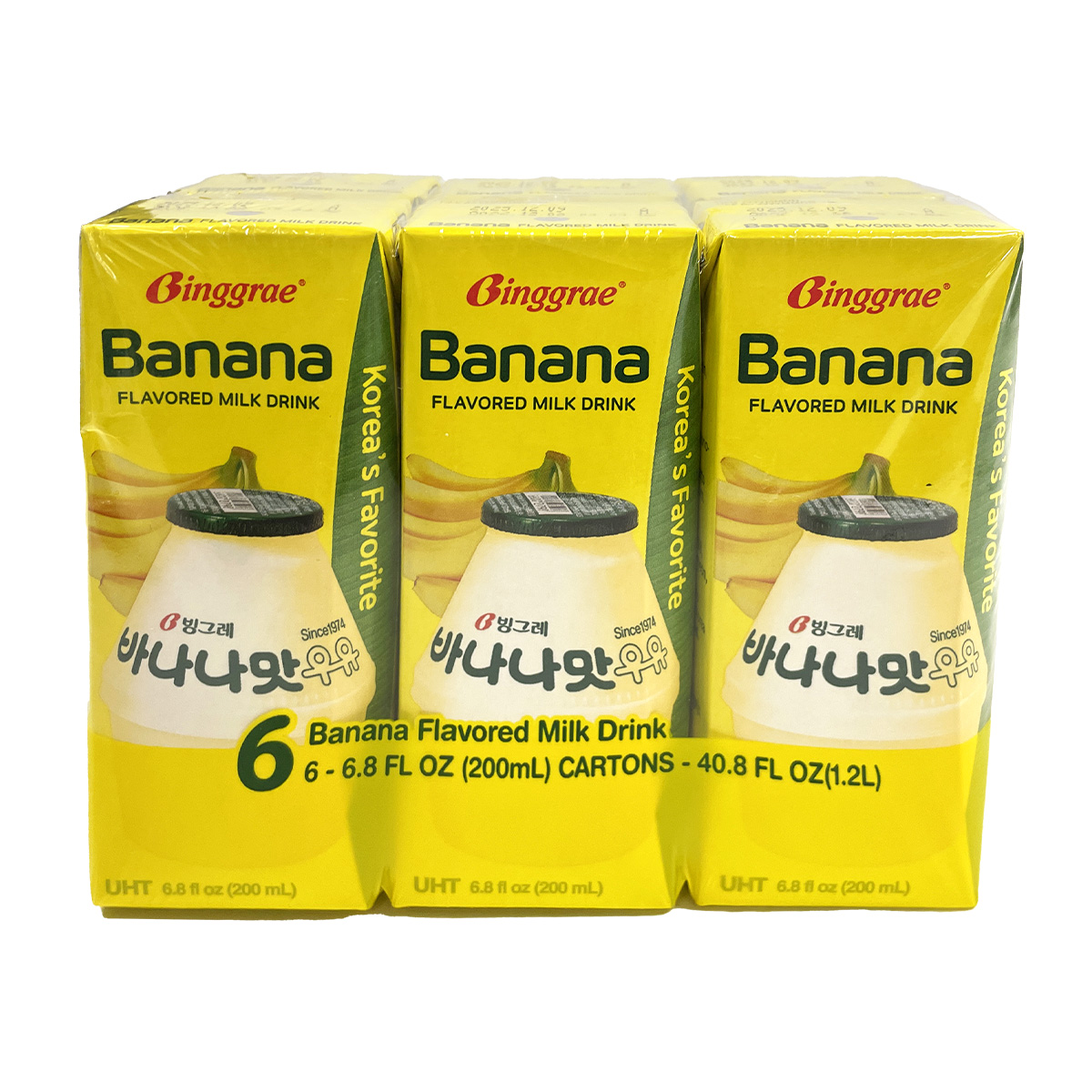 Binggrae Banana Milk 6.8 fl oz x 6 cartons x 4 packs