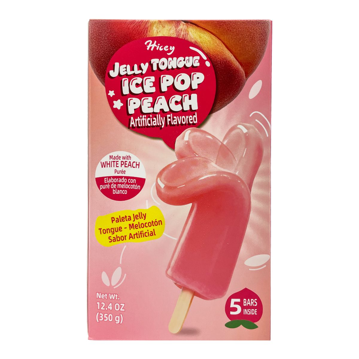 Hicey Jelly Tongue Ice Pops - Peach