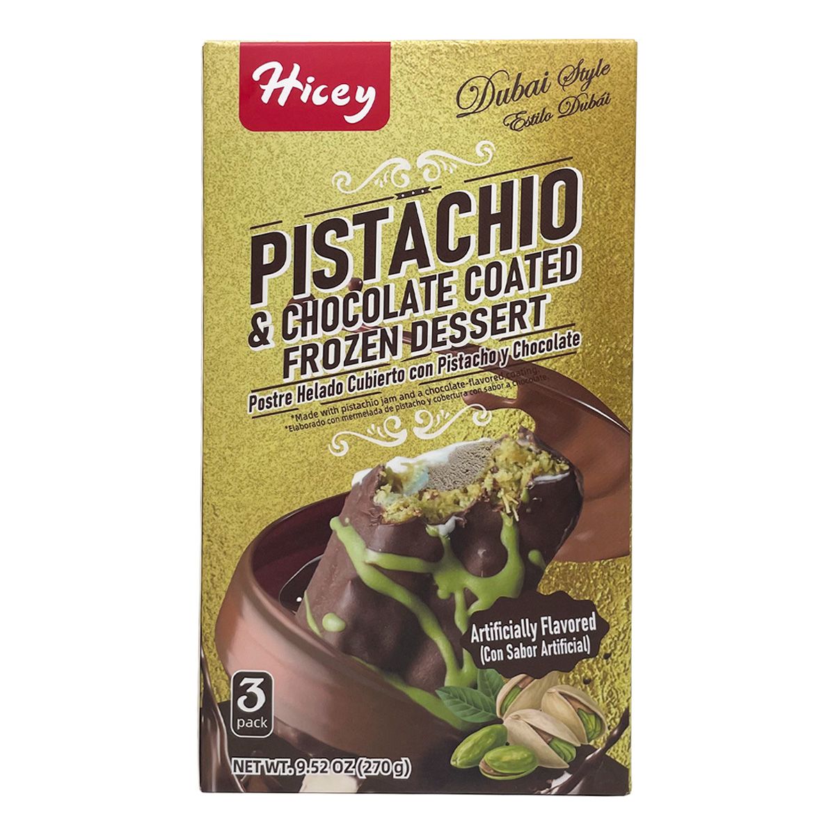 Hicey Dubai Style Pistachio & Chocolate Coated Frozen Dessert
