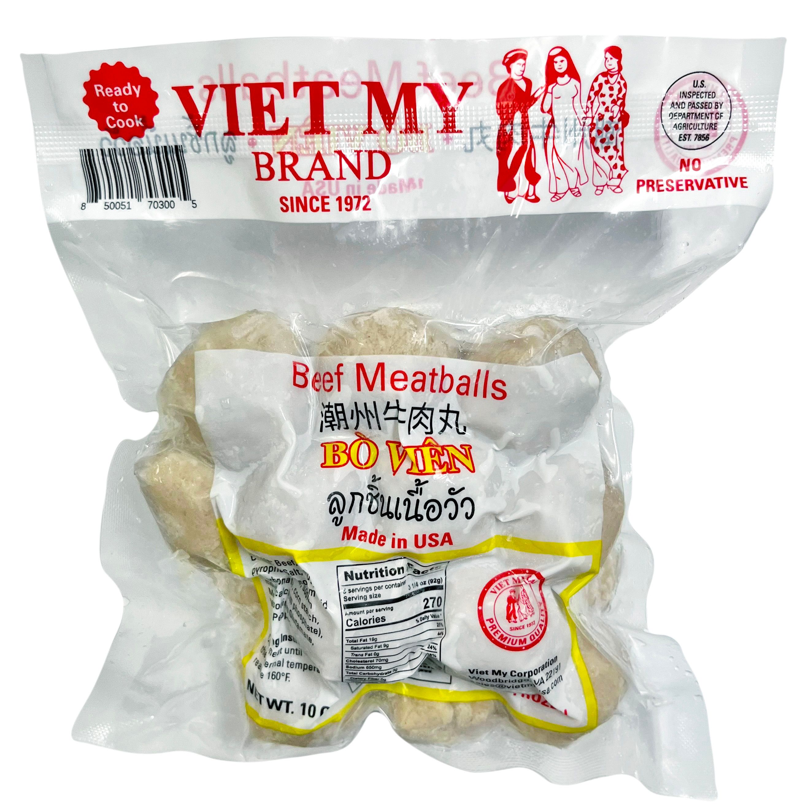 Viet My Brand, Beef Meatball 10 OZ X 24 Bags