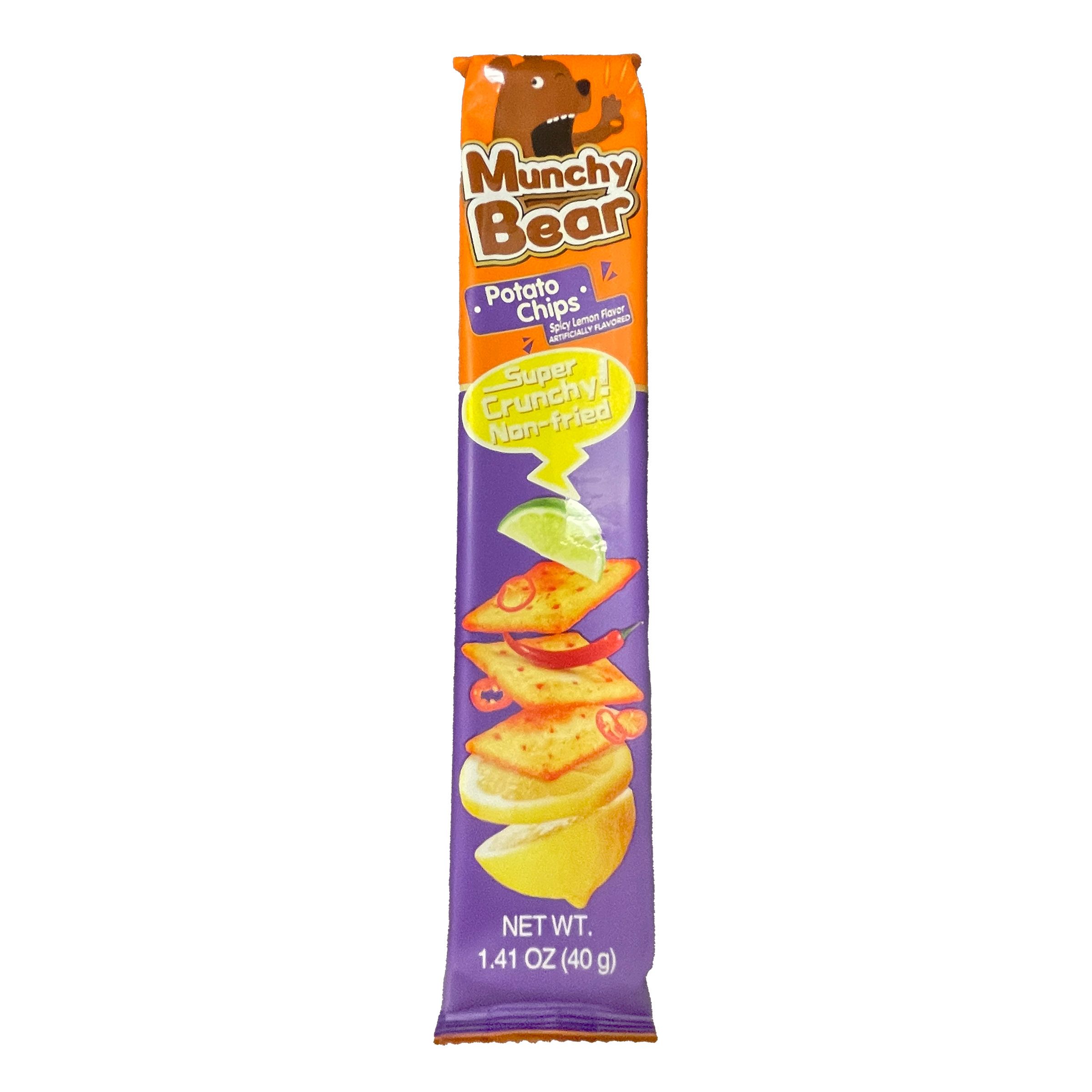 Munchy Bear Potato Chips Spicy Lemon 1.4oz x 9 pcs x 6 Boxes = 54 pcs