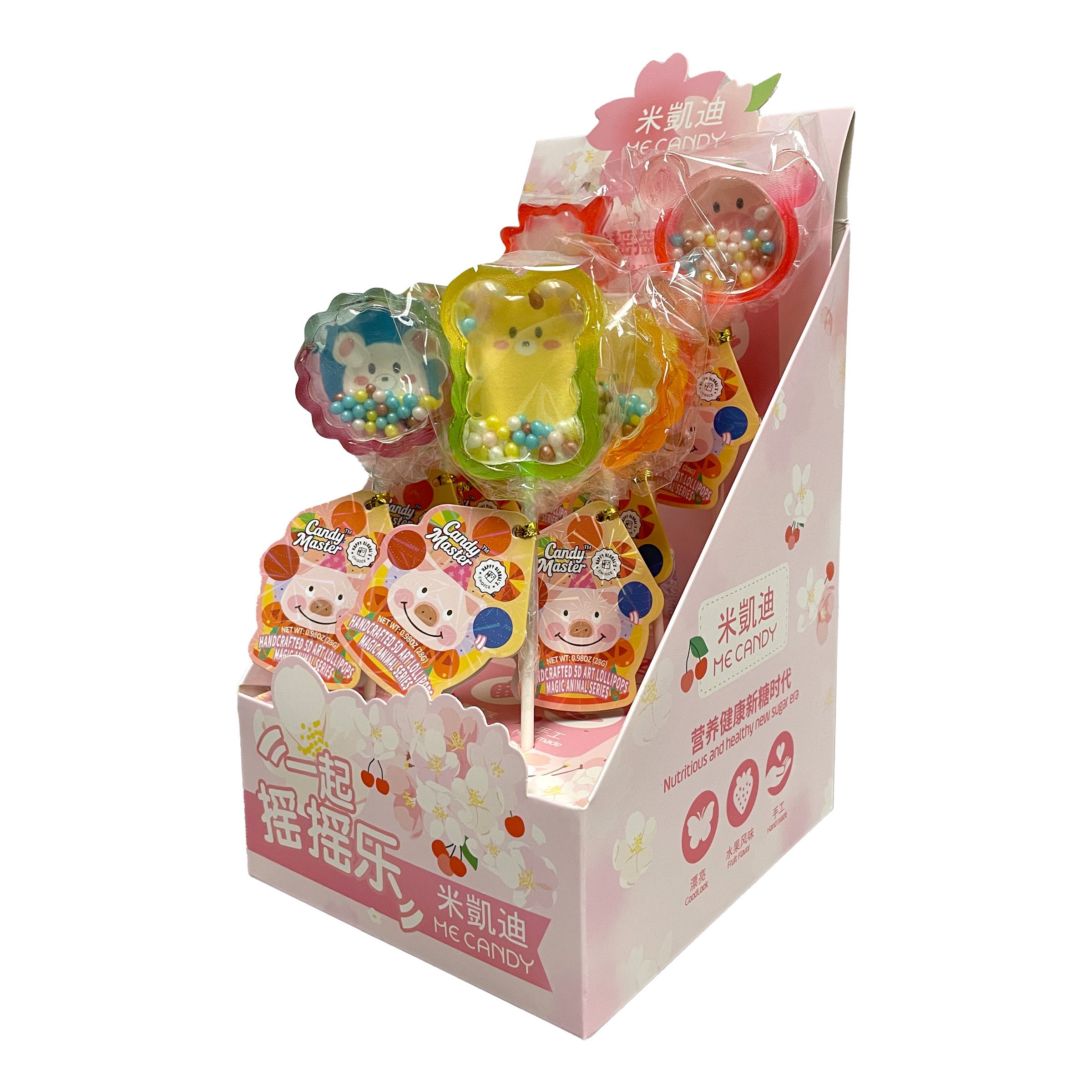 Me Candy 5D Art Lollipops Animal Series 0.98 oz x 8 pcs x 12
